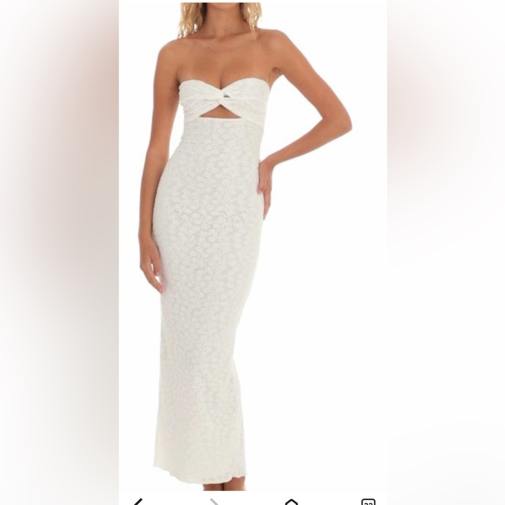 Crescent Strapless White Dress